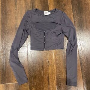Princess Polly gray cutout top size 2